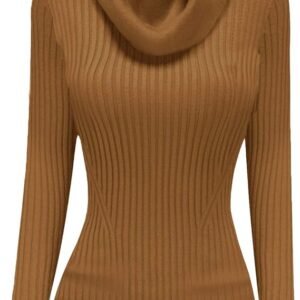 Women’s Stretchable Cowl Neck Knit Long Sleeve